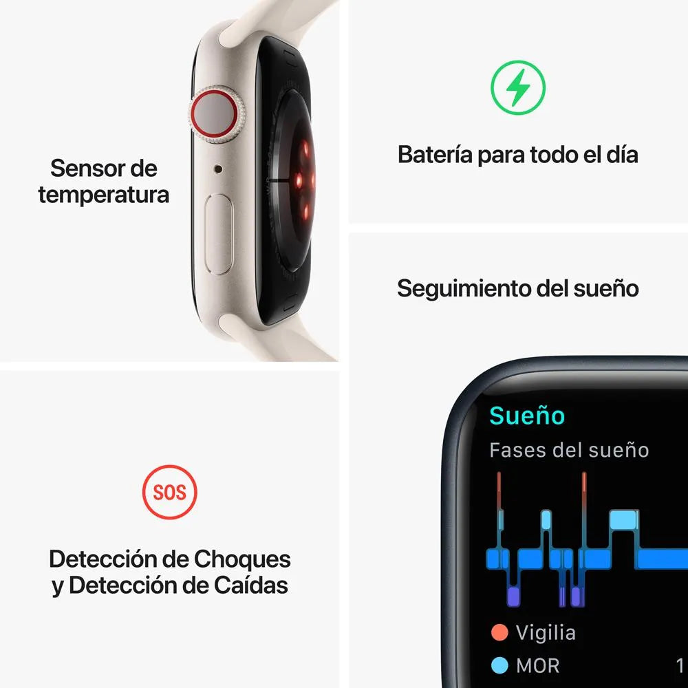 Apple Watch Series 8 semi nuevo (GPS + Cellular) Medianoche (no incluye correa)