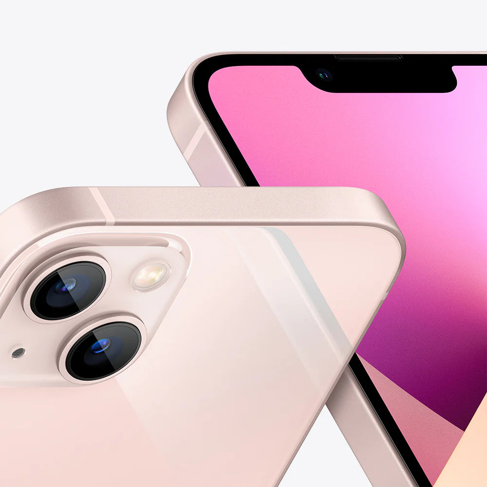 iPhone 13 semi nuevo color rosa, vista lateral frontal y trasera – Nixblix Peru #Color_Rosa