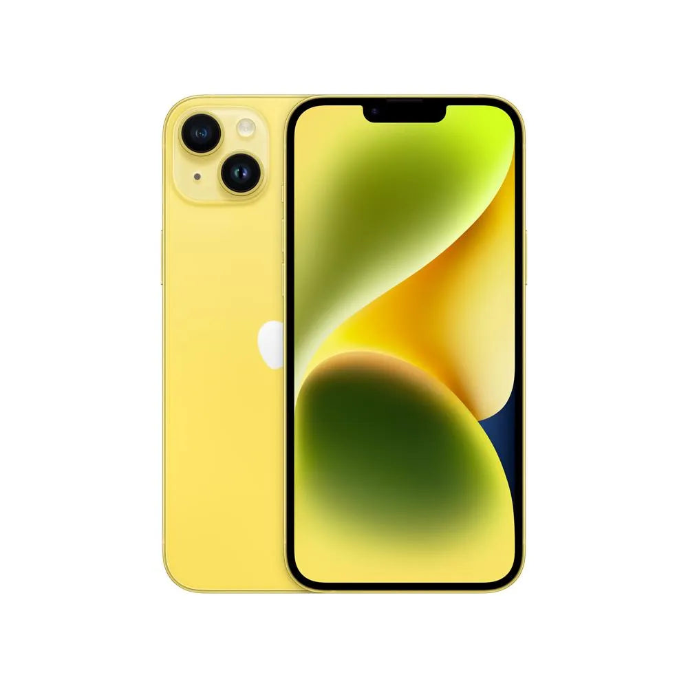 iPhone 14 Plus semi nuevo color amarillo, vista frontal – Nixblix Peru #Color_Amarillo