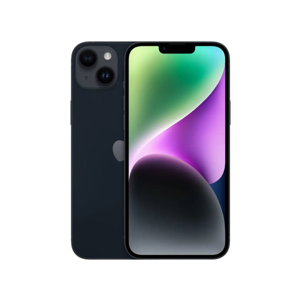 iPhone 14 Plus semi nuevo color medianoche, vista frontal – Nixblix Peru #Color_Medianoche