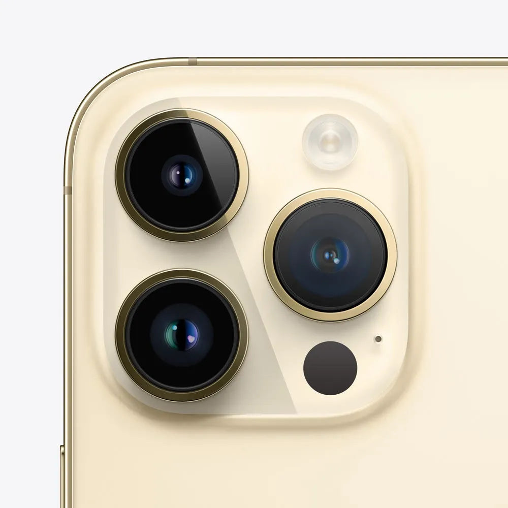 iPhone 14 Pro semi nuevo color oro, vista camara trasera – Nixblix Peru #Color_Oro