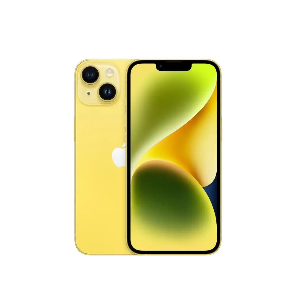 iPhone 14 semi nuevo color amarillo, vista frontal – Nixblix Peru #Color_Amarillo