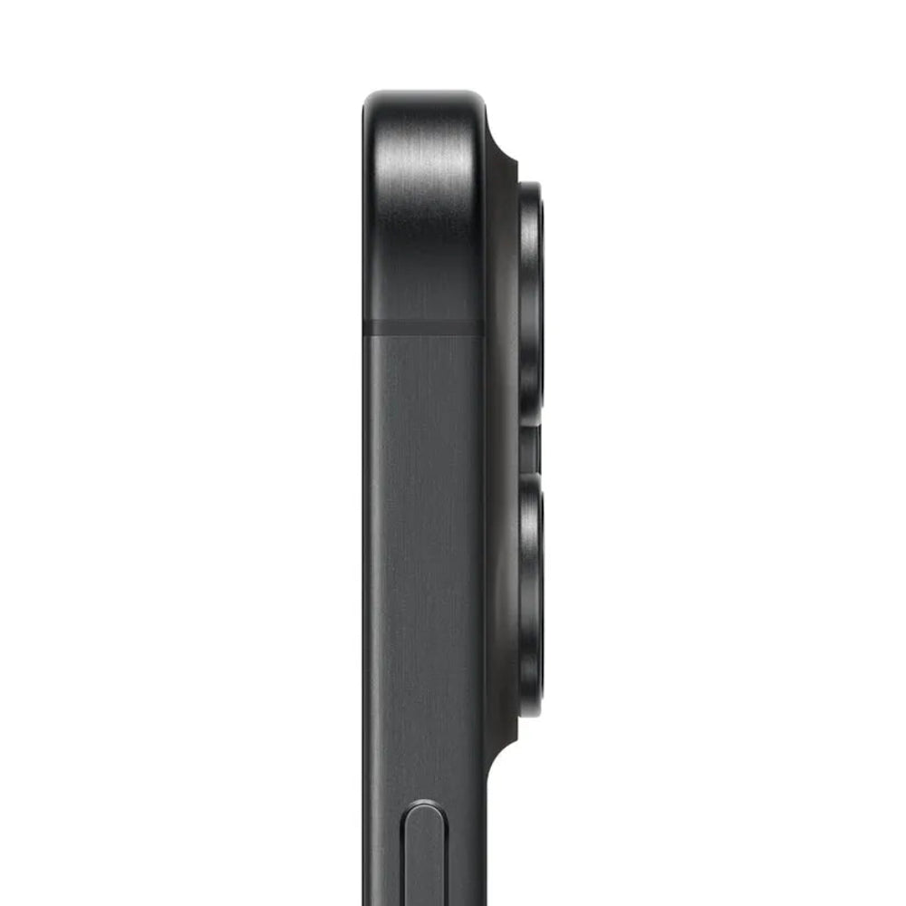 iPhone 15 Pro Max semi nuevo color titanio negro, vista camara lateral – Nixblix Peru #Color_Titanio Negro
