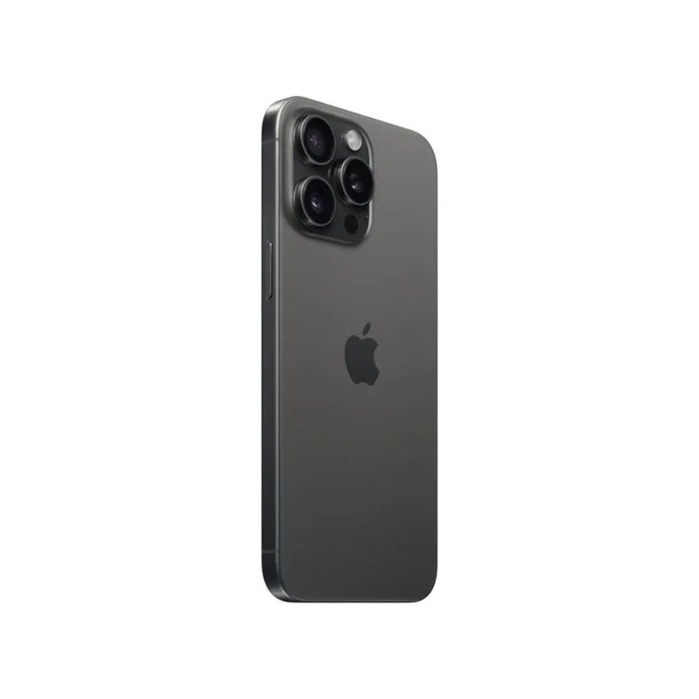 iPhone 15 Pro Max semi nuevo color titanio negro, vista lateral – Nixblix Peru #Color_Titanio Negro