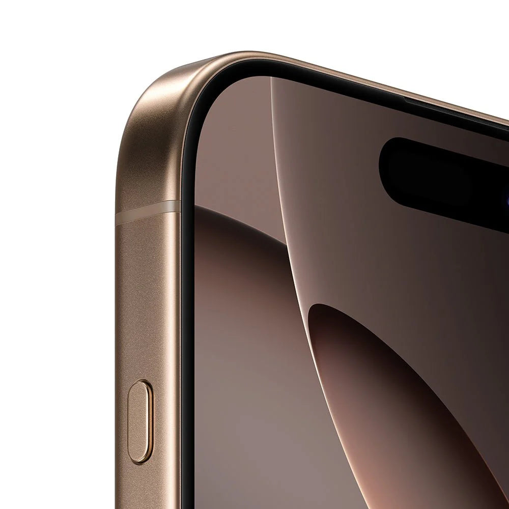 iPhone 15 Pro semi nuevo color titanio del desierto, vista frontal esquina – Nixblix Peru #Color_Titanio del Desierto