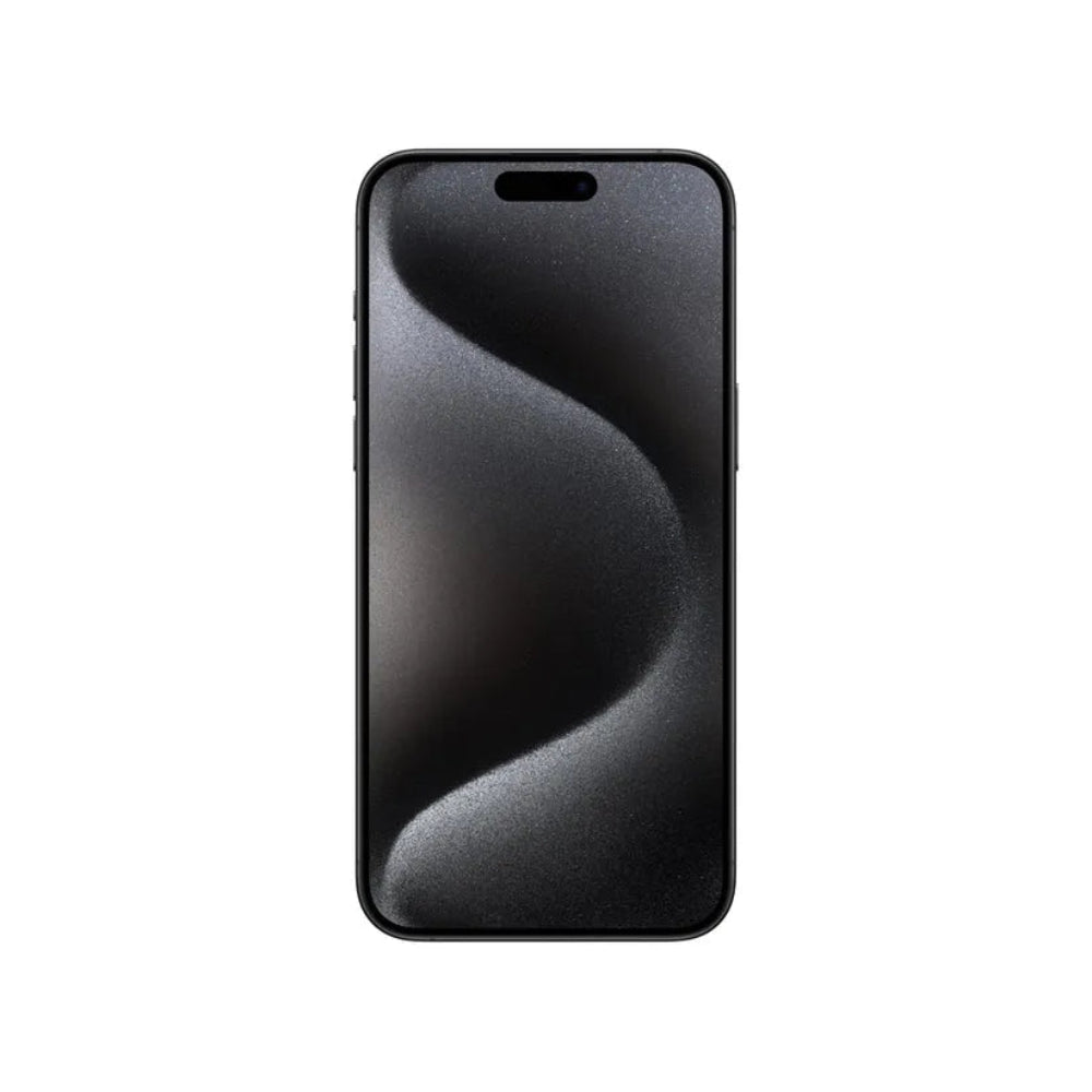iPhone 15 Pro semi nuevo color titanio negro, vista pantalla frontal – Nixblix Peru #Color_Titanio Negro