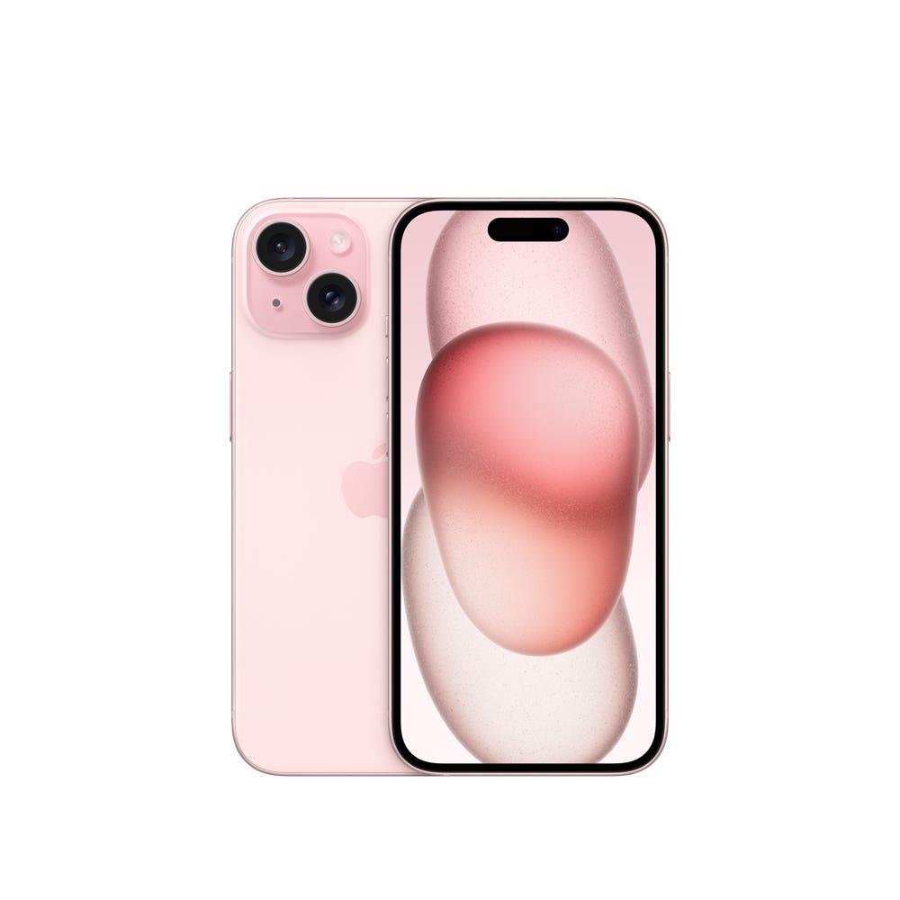 iPhone 15 semi nuevo color rosa, vista frontal – Nixblix Peru #Color_Rosa