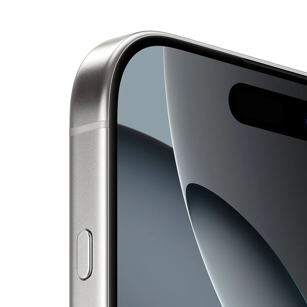 iPhone 16 Pro Max semi nuevo color titanio blanco, vista frontal esquina – Nixblix Peru #Color_Titanio Blanco