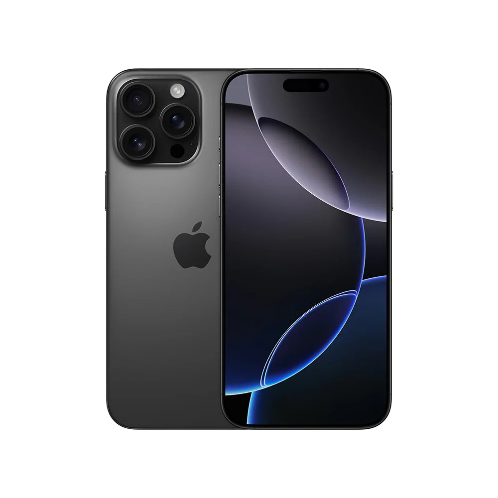 iPhone 16 Pro Max semi nuevo color titanio negro, vista frontal – Nixblix Peru #Color_Titanio Negro