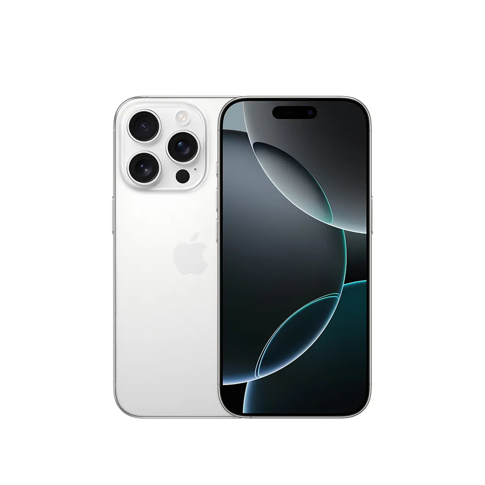 iPhone 16 Pro semi nuevo color titanio blanco, vista frontal – Nixblix Peru #Color_Titanio Blanco
