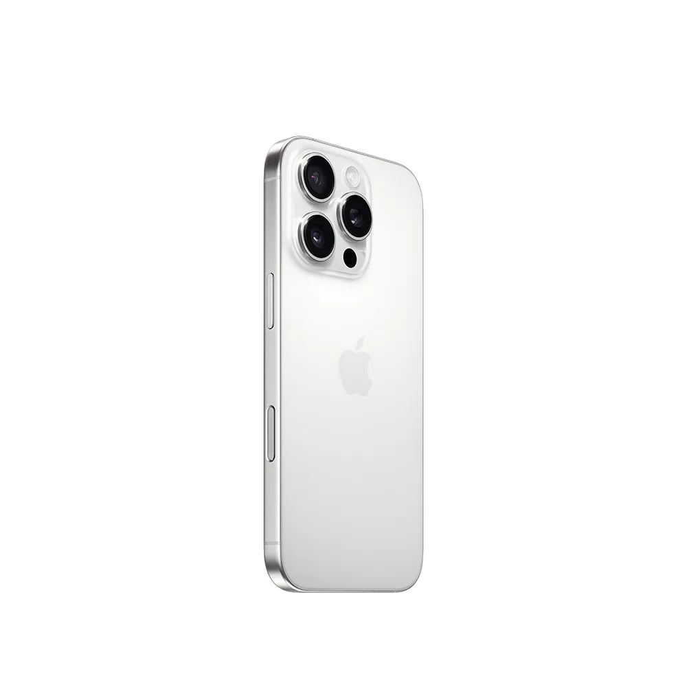 iPhone 16 Pro semi nuevo color titanio blanco, vista lateral – Nixblix Peru #Color_Titanio Blanco