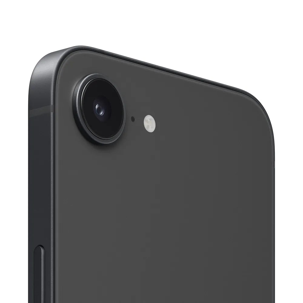 iPhone 16e semi nuevo color negro, vista cámara trasera – Nixblix Peru #Color_Negro