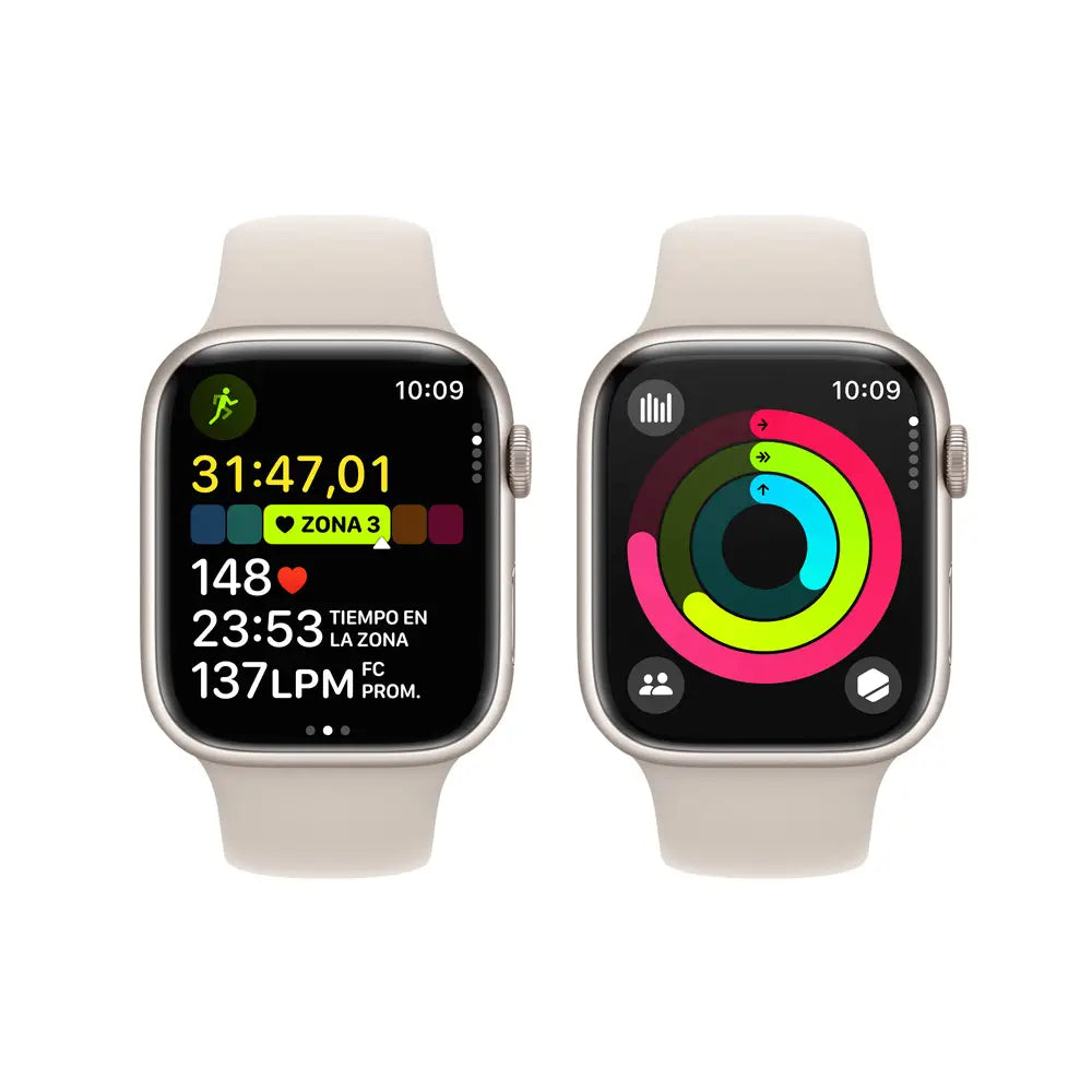 Apple Watch Series 9 semi nuevo (GPS) - Blanco Estrella (no incluye correa)