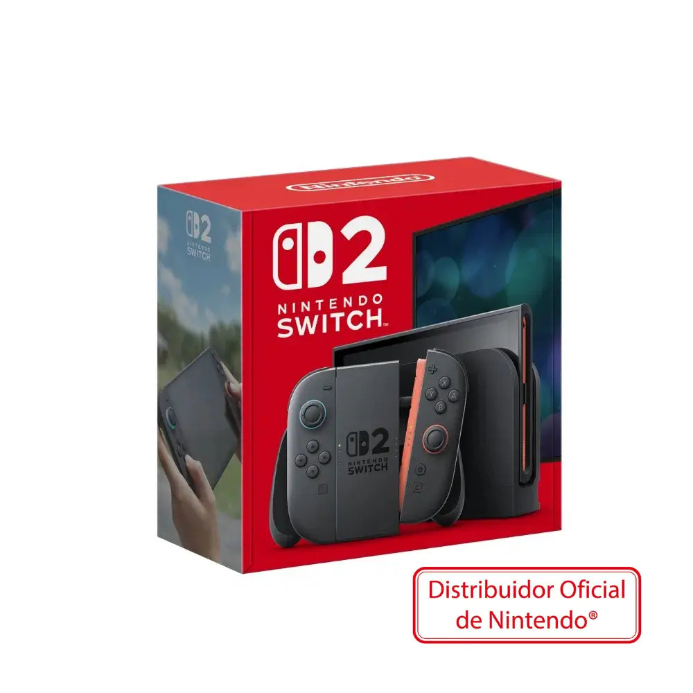 Consola Nintendo Switch 2 con Joy-Con 2 azul claro y rojo claro acoplados