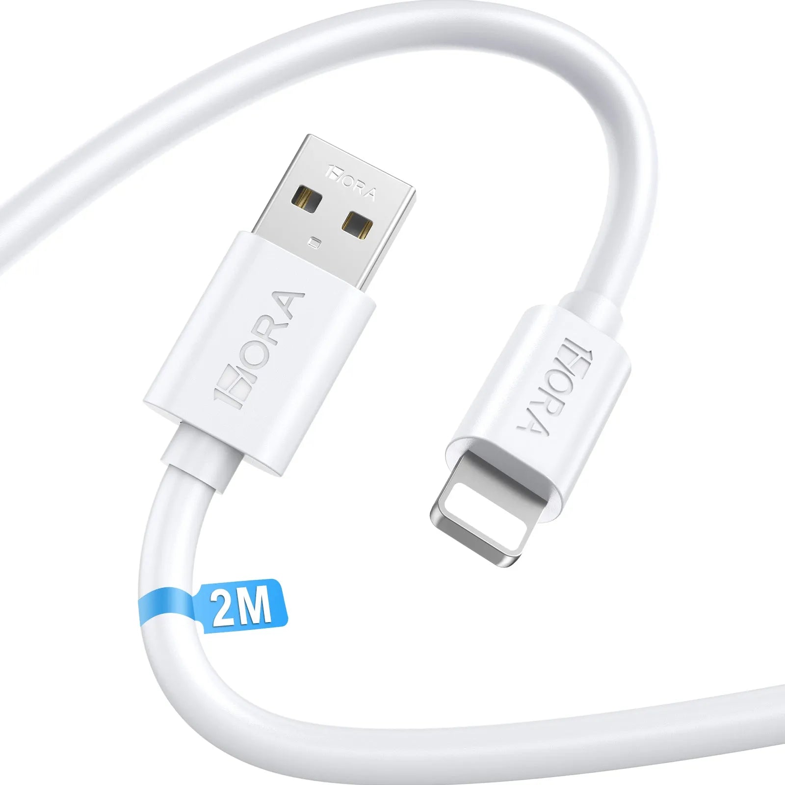 Cable 1HORA USB-A a Lightning 2m - Blanco