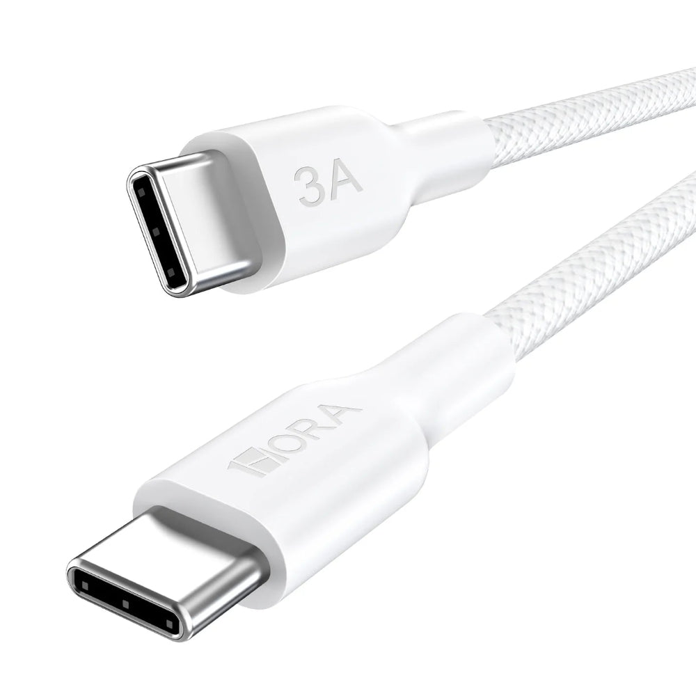 Cable 1Hora Trenzado USB-C a USB-C 1m - Blanco