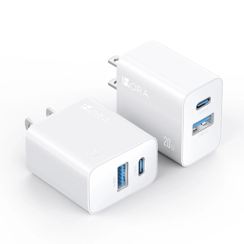 Adaptador 1Hora 20W doble entrada - Blanco