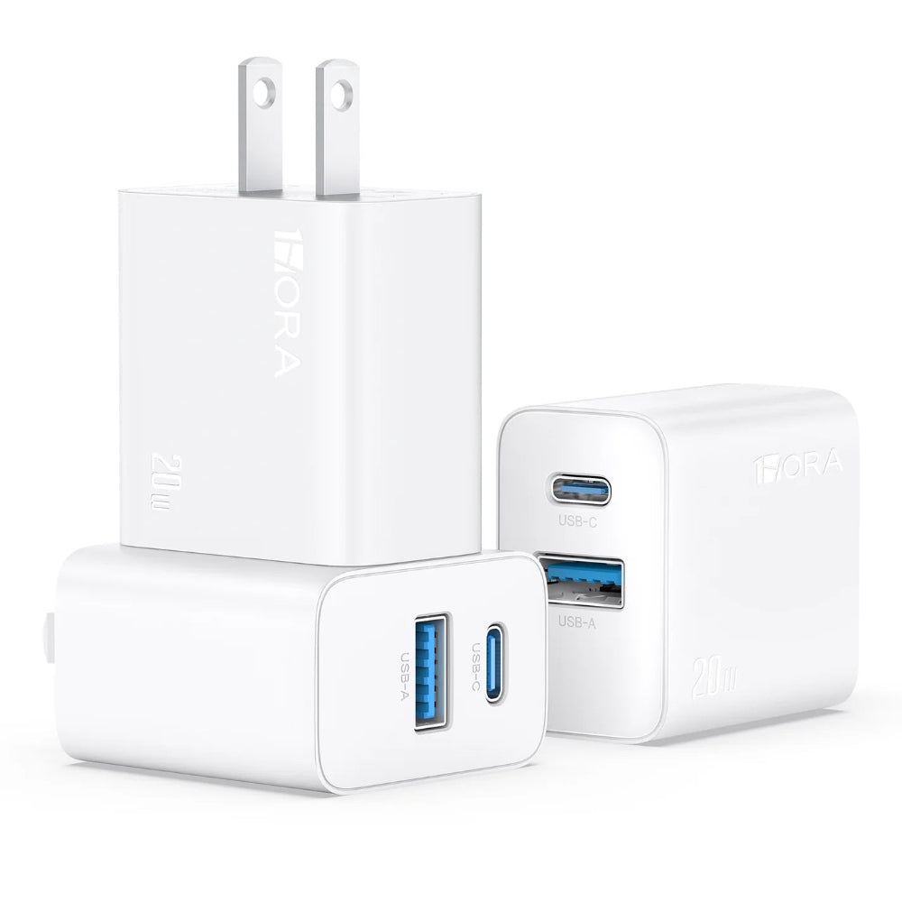 Adaptador 1Hora 20W doble entrada - Blanco