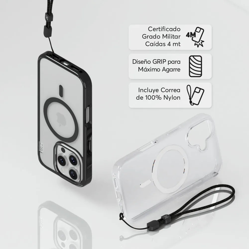 Case NCO SafeCase Clear para iPhone 16 Pro - Negro