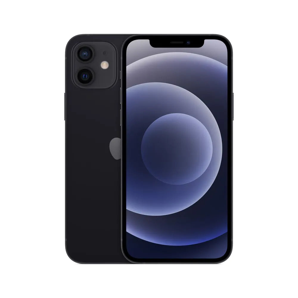 iPhone 12 semi nuevo color negro, vista frontal – Nixblix Peru #Color_Negro