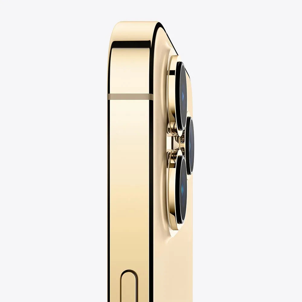 iPhone 13 Pro Max semi nuevo color oro, vista camara lateral – Nixblix Peru #Color_Oro