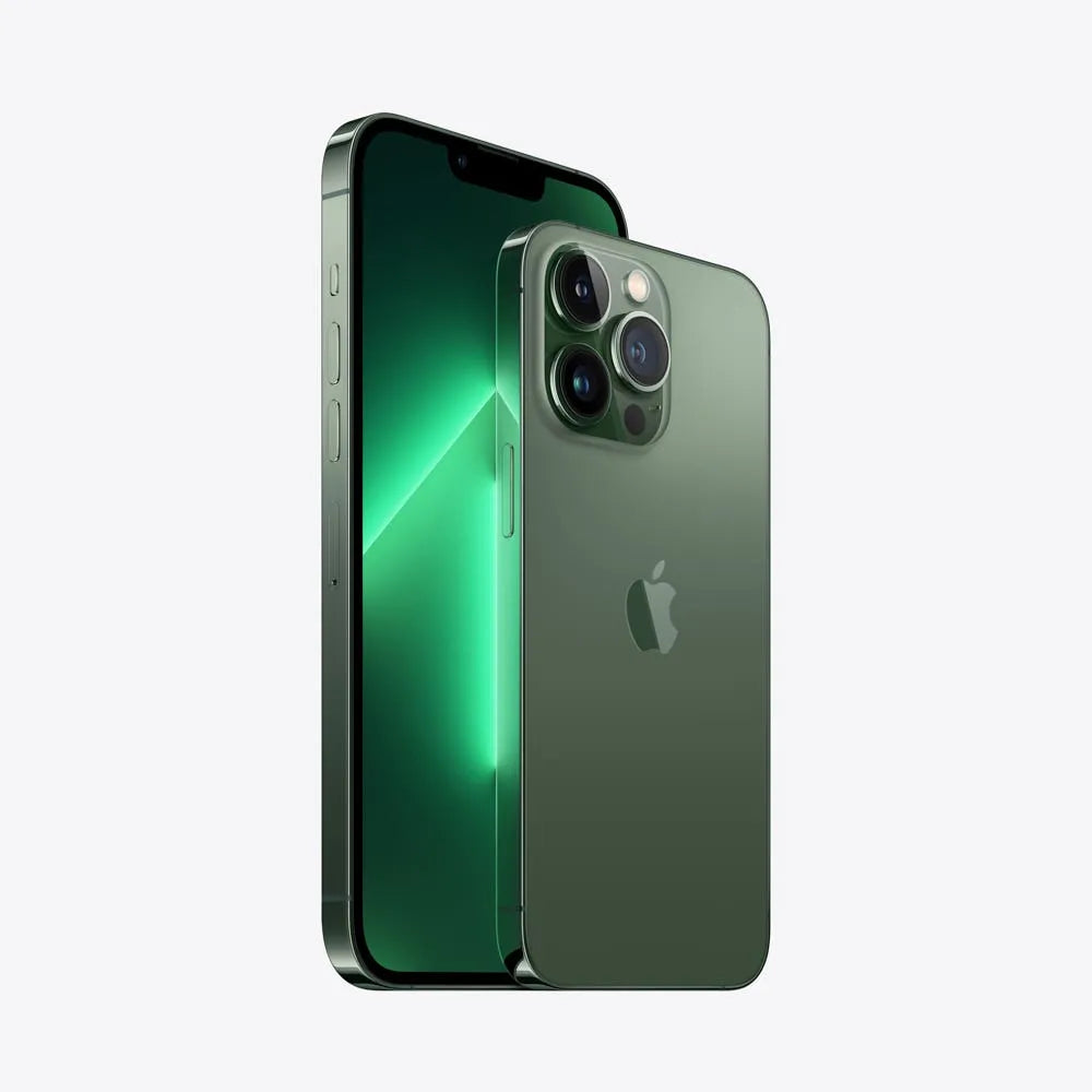 iPhone 13 Pro Max semi nuevo color verde alpino, vista lateral – Nixblix Peru #Color_Verde Alpino