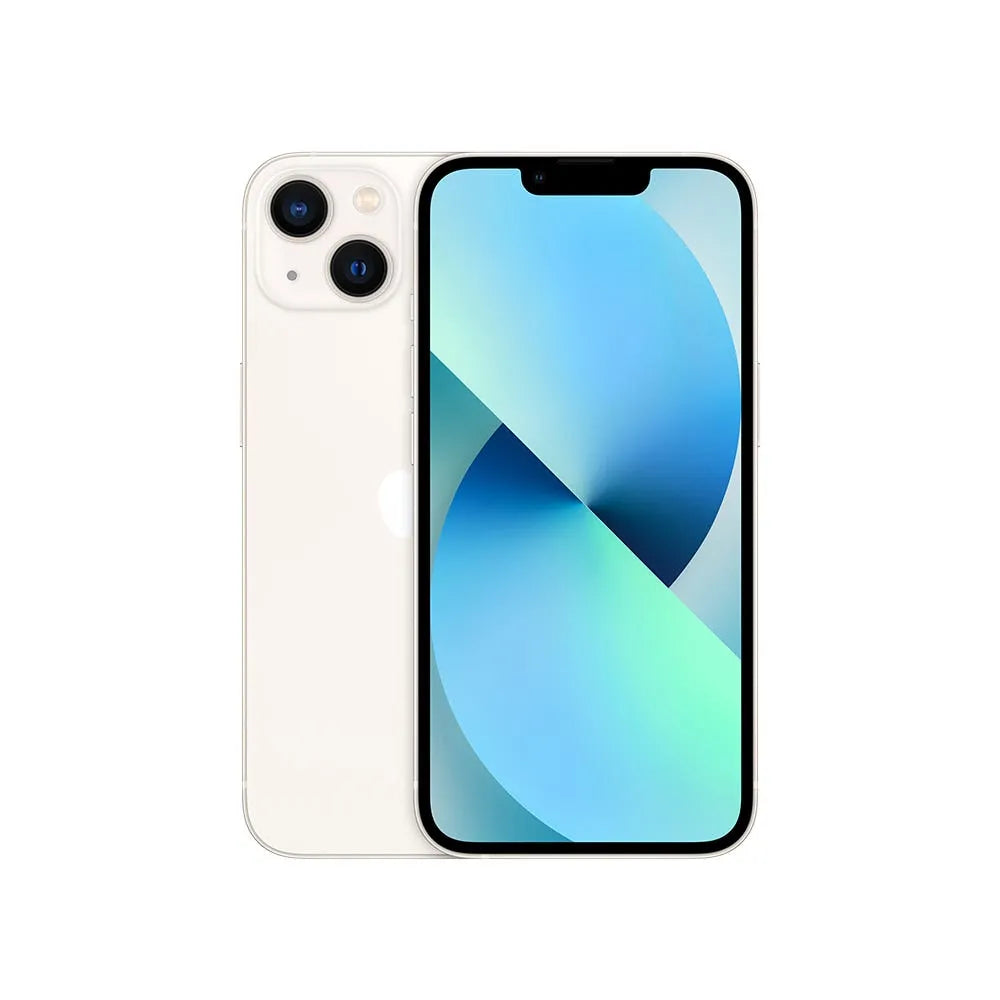iPhone 13 semi nuevo color blanco estrella, vista frontal – Nixblix Peru #Color_Blanco Estrella