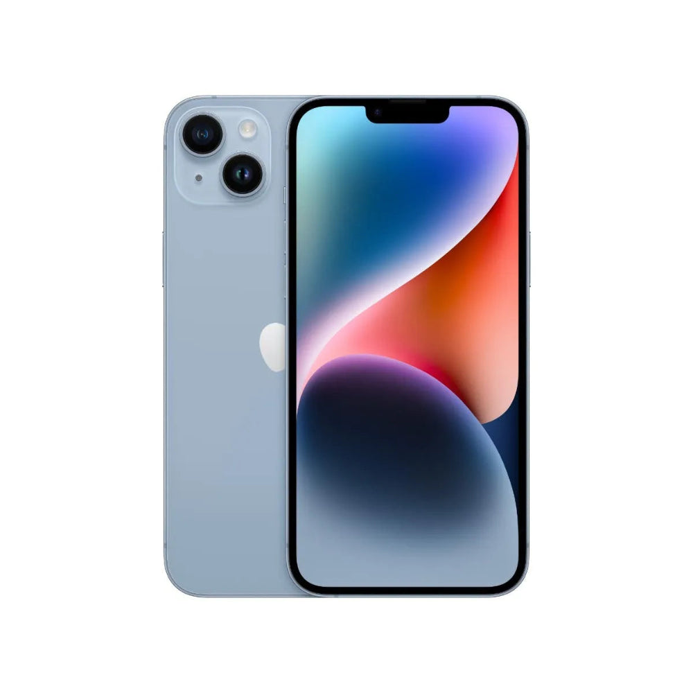 iPhone 14 Plus semi nuevo color azul, vista frontal – Nixblix Peru #Color_Azul