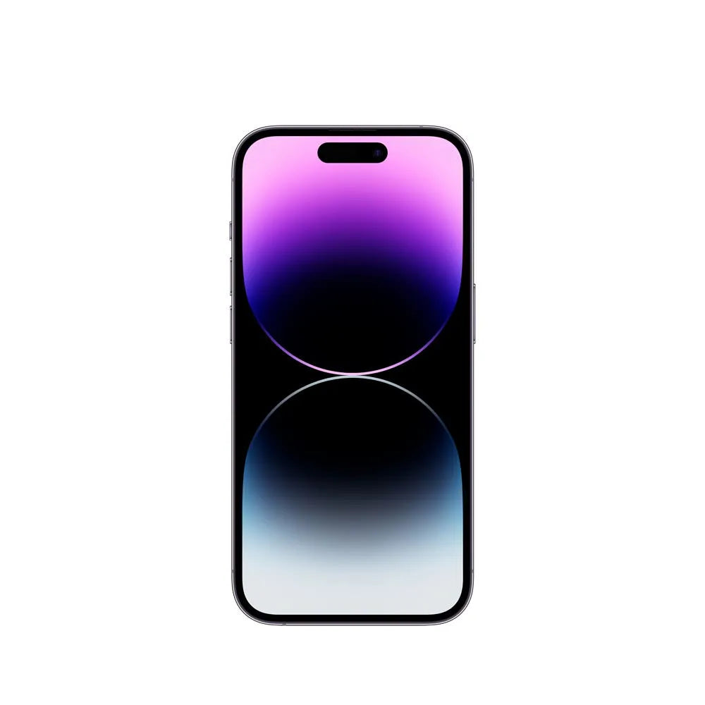 iPhone 14 Pro semi nuevo color purpura oscuro, vista pantalla frontal – Nixblix Peru  #Color_Púrpura Oscuro