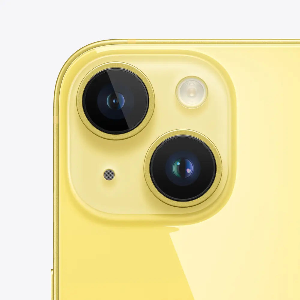 iPhone 14 semi nuevo color amarillo, vista camara trasera – Nixblix Peru #Color_Amarillo