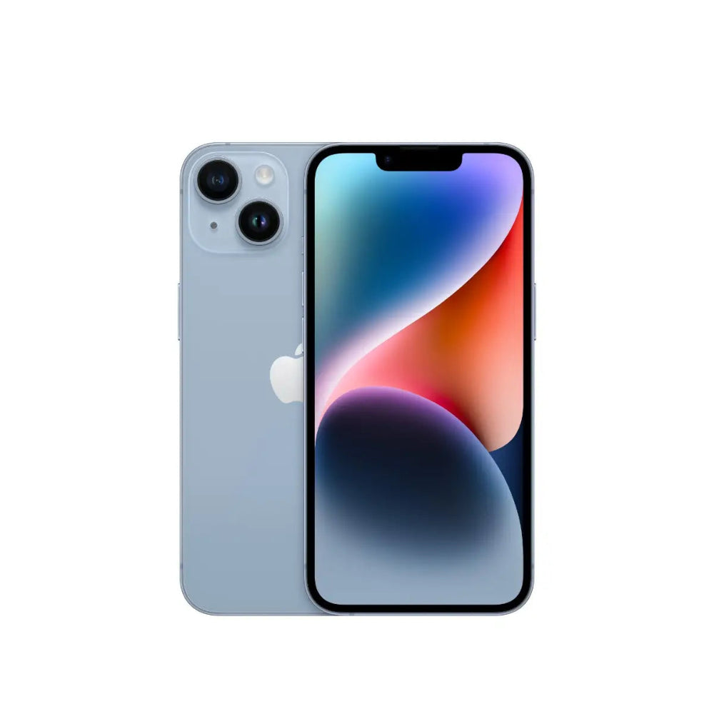 iPhone 14 semi nuevo color azul, vista frontal – Nixblix Peru #Color_Azul