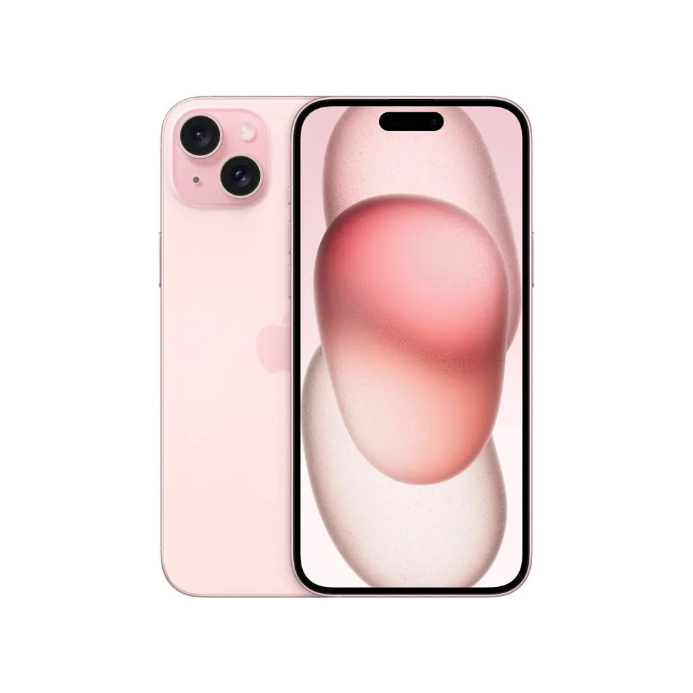 iPhone 15 Plus semi nuevo color rosa, vista frontal – Nixblix Peru #Color_Rosa 