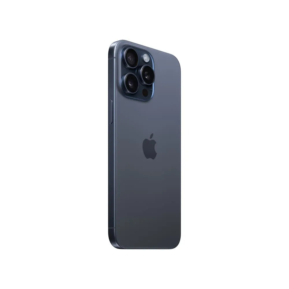 iPhone 15 Pro Max semi nuevo color titanio azul, vista lateral – Nixblix Peru #Color_Titanio Azul