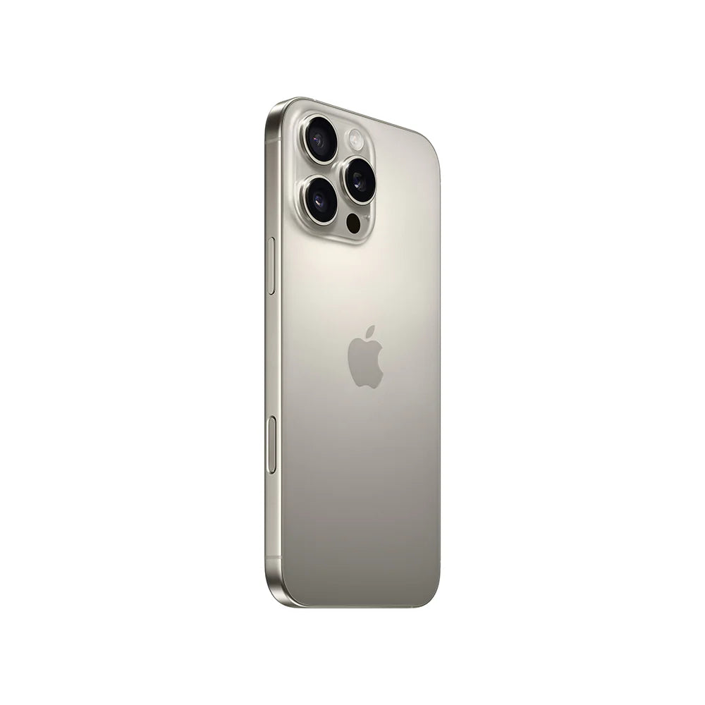 iPhone 15 Pro Max semi nuevo color titanio natural, vista lateral – Nixblix Peru #Color_Titanio Natural