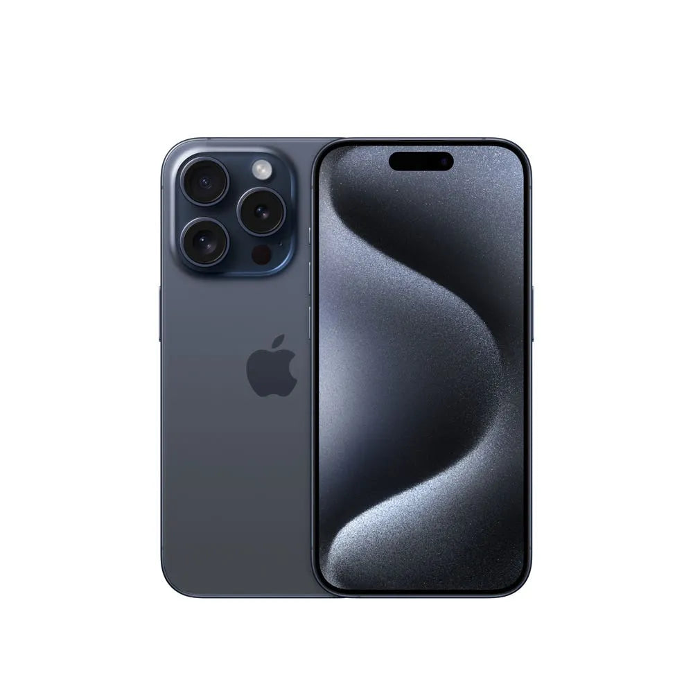 iPhone 15 Pro semi nuevo color titanio azul, vista frontal – Nixblix Peru #Color_Titanio Azul
