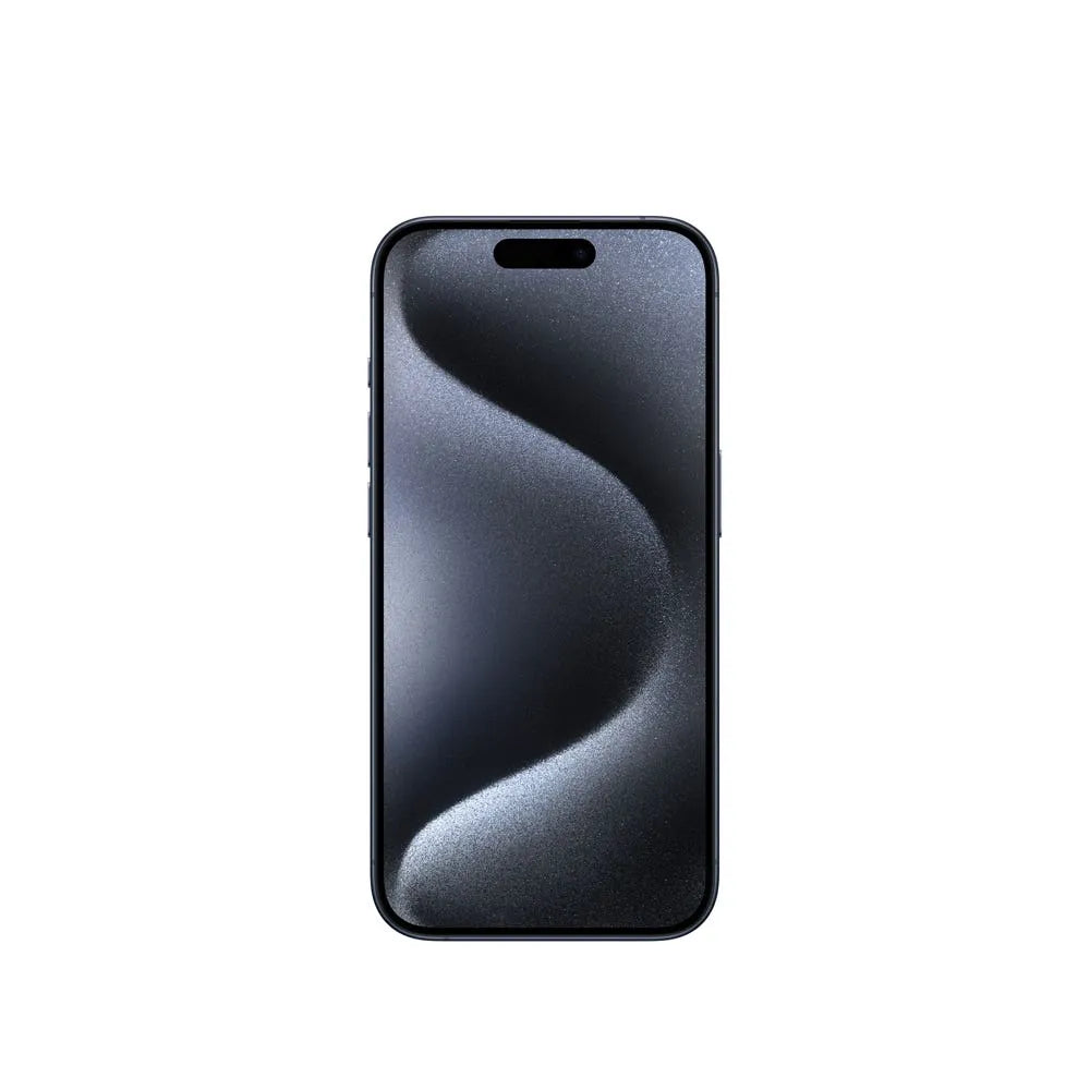 iPhone 15 Pro semi nuevo color titanio azul, vista pantalla frontal – Nixblix Peru #Color_Titanio Azul