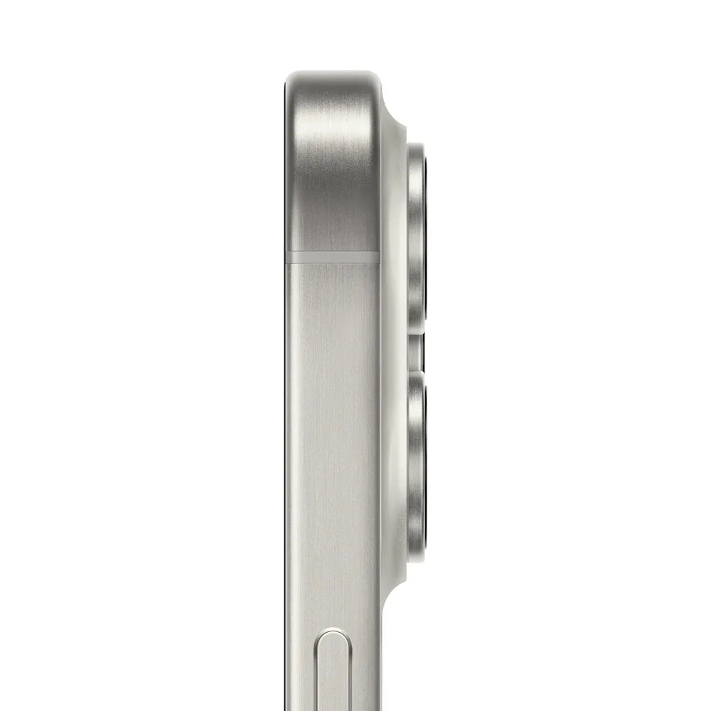 iPhone 15 Pro semi nuevo color titanio blanco vista camera lateral - Nixblix Peru #Color_Titanio Blanco