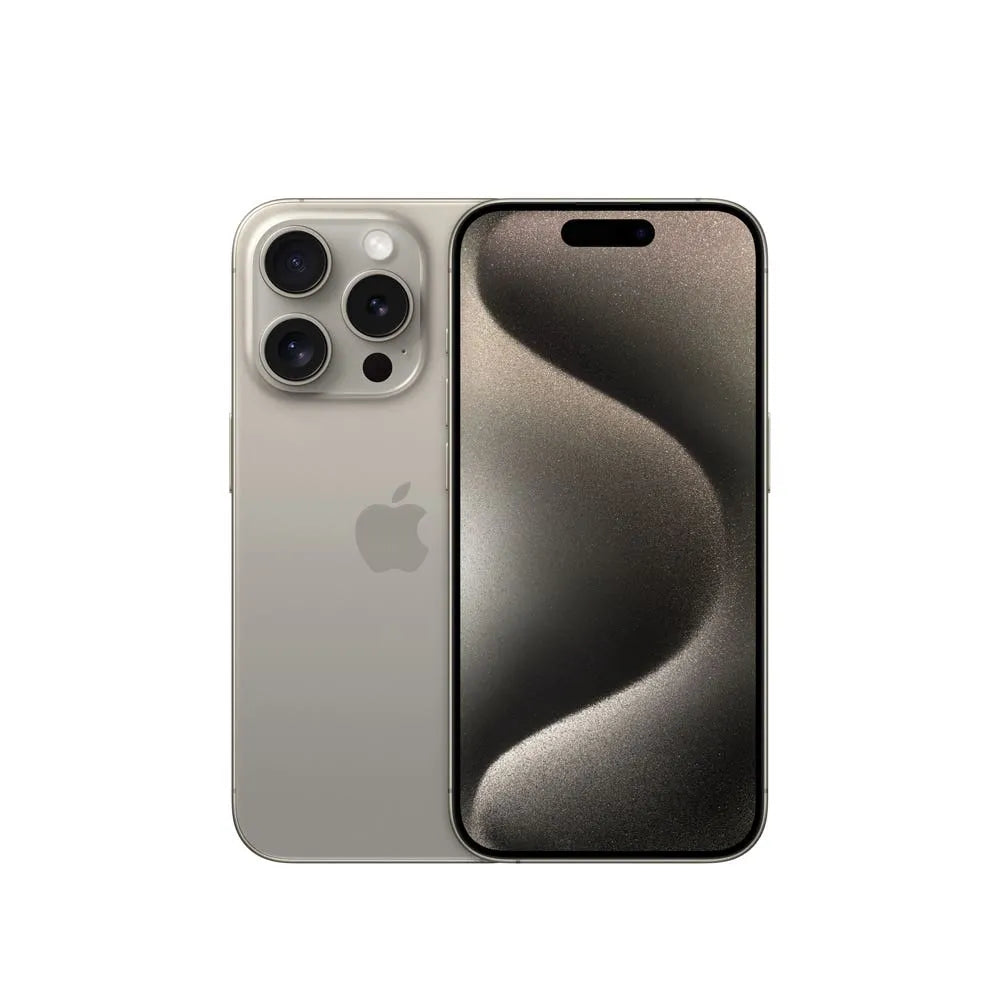 iPhone 15 Pro semi nuevo color titanio natural, vista frontal – Nixblix Peru #Color_Titanio Natural