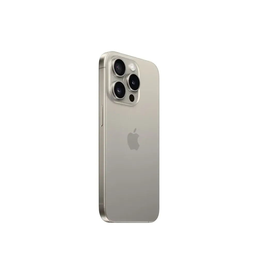 iPhone 15 Pro semi nuevo color titanio natural vista lateral - Nixblix Peru #Color_Titanio Natural