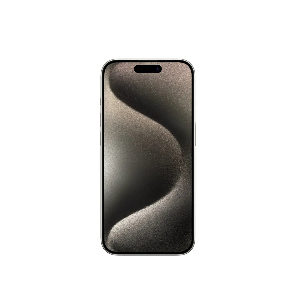 iPhone 15 Pro semi nuevo color titanio natural, vista frontal – Nixblix Peru #Color_Titanio Natural