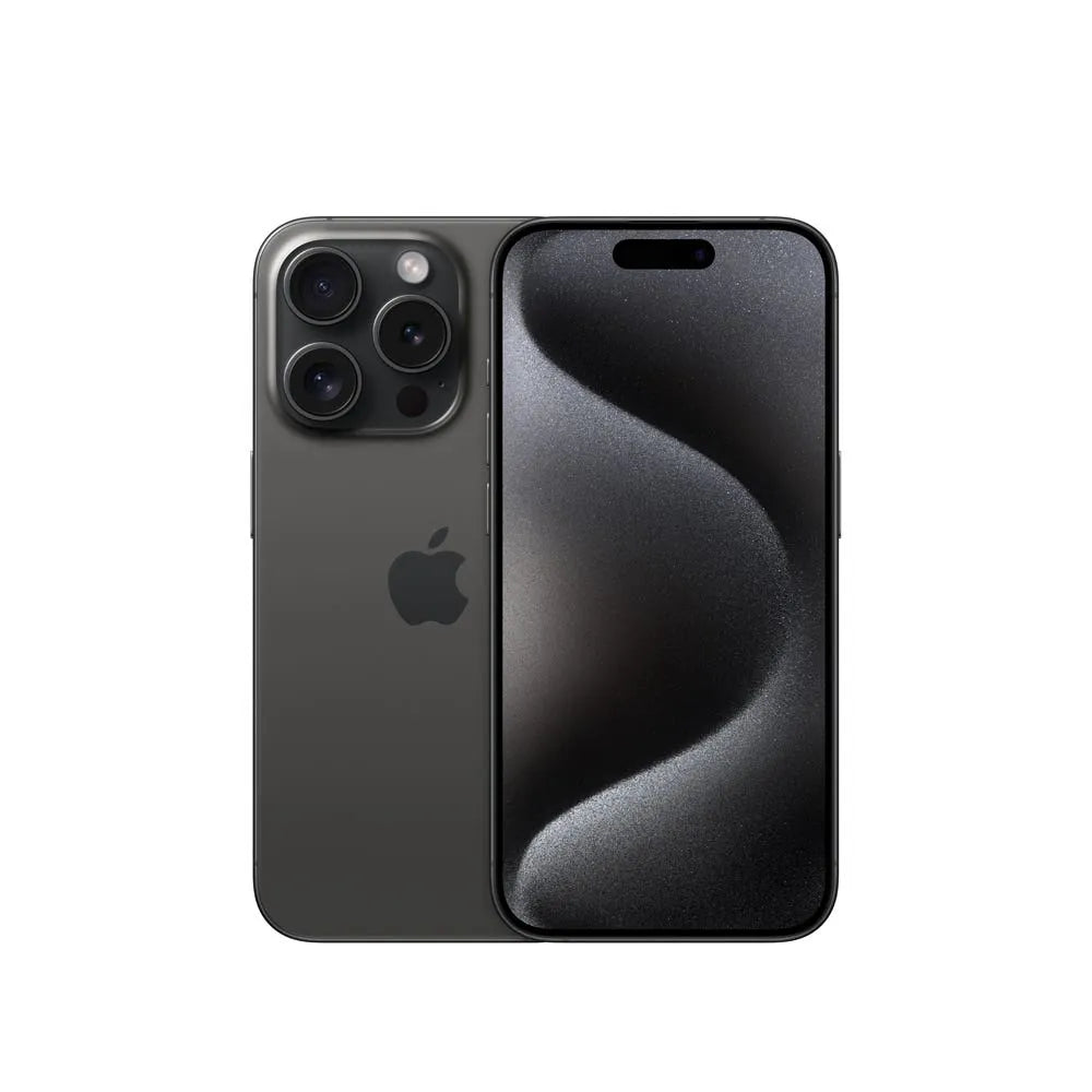 iPhone 15 Pro semi nuevo color titanio negro, vista frontal – Nixblix Peru #Color_Titanio Negro