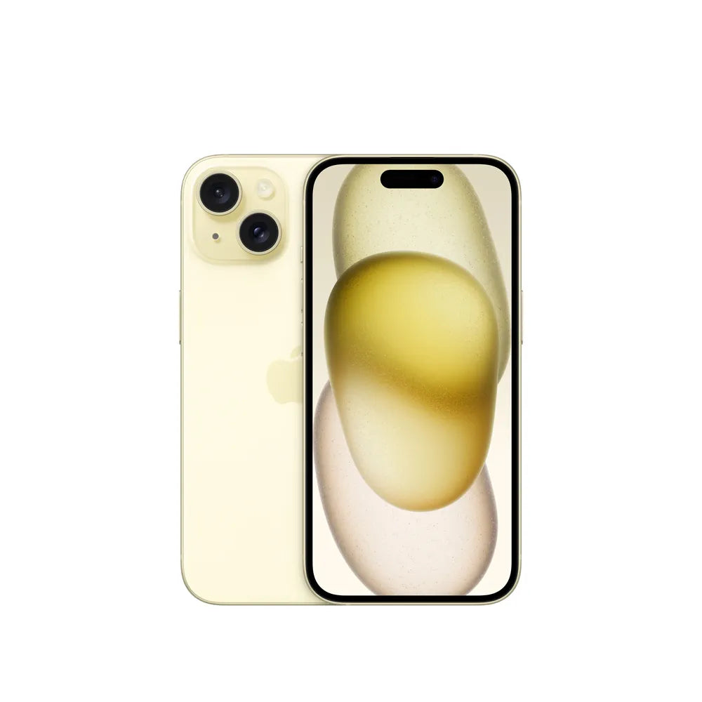 iPhone 15 semi nuevo color amarillo, vista frontal – Nixblix Peru #Color_Amarillo