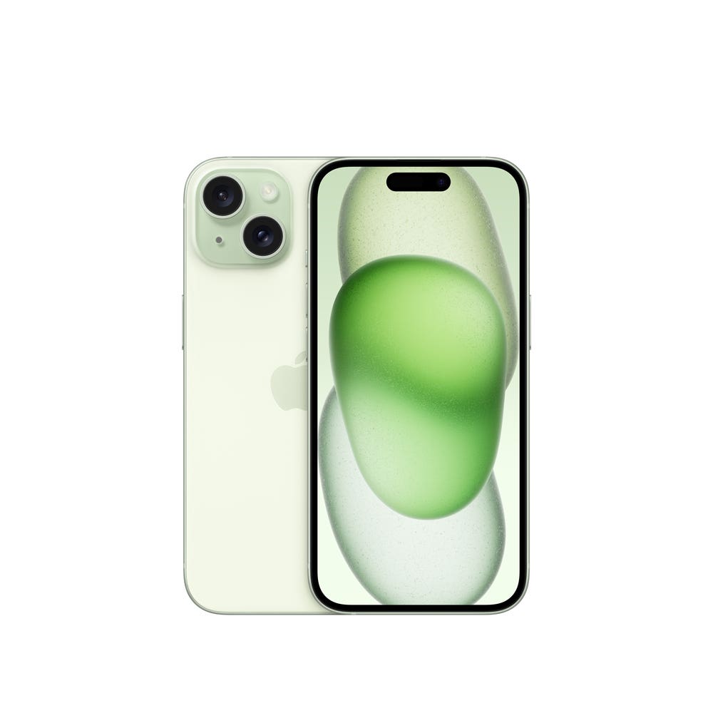 iPhone 15 semi nuevo color verde, vista frontal – Nixblix Peru #Color_verde