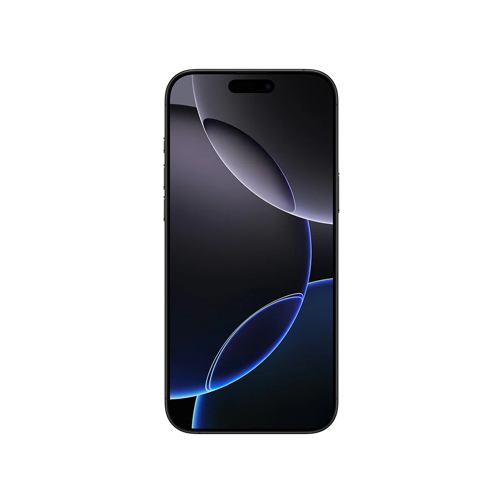 iPhone 16 Pro Max semi nuevo color titanio negro, vista pantalla frontal – Nixblix Peru #Color_Titanio Negro