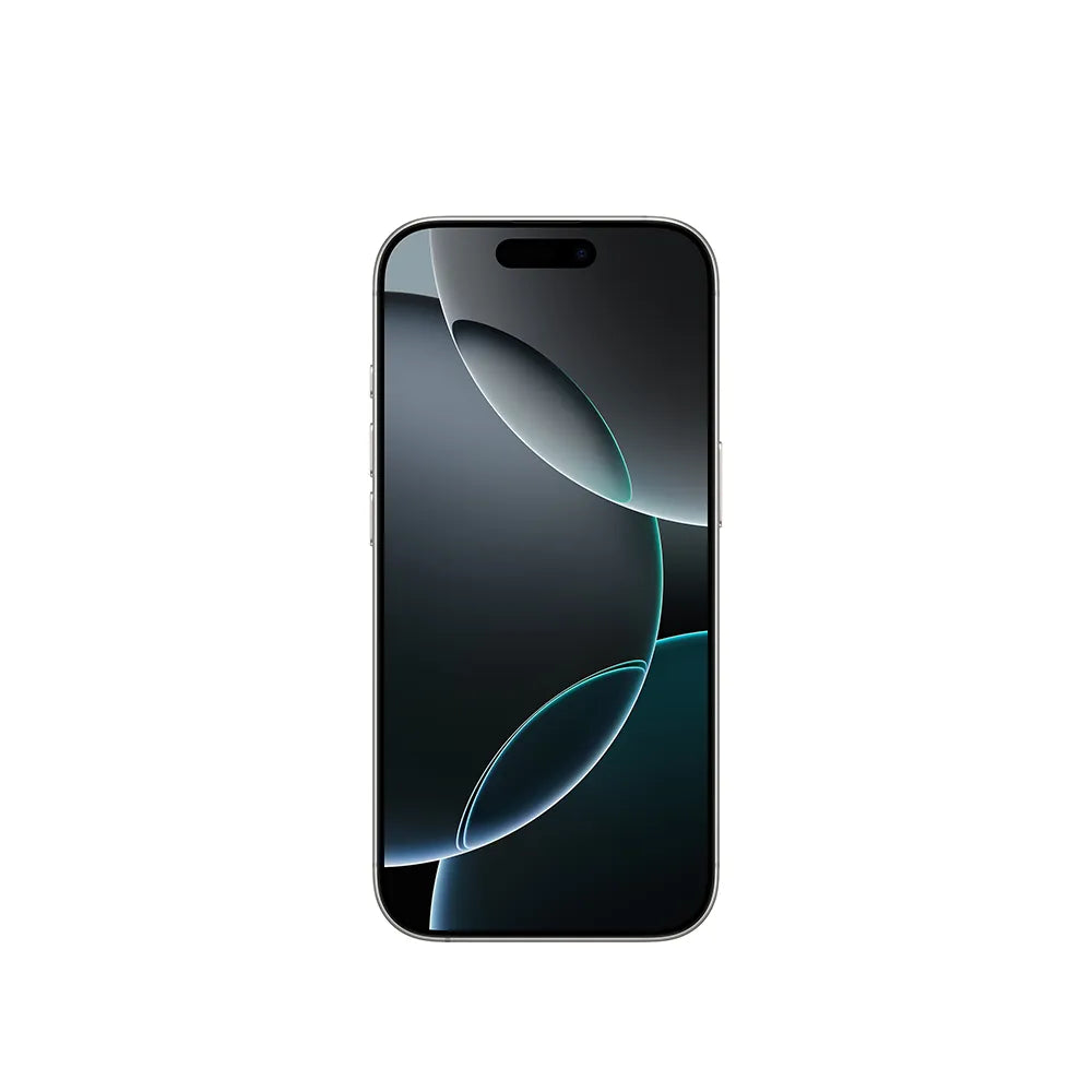 iPhone 16 Pro semi nuevo color titanio blanco, vista pantalla frontal – Nixblix Peru #Color_Titanio Blanco