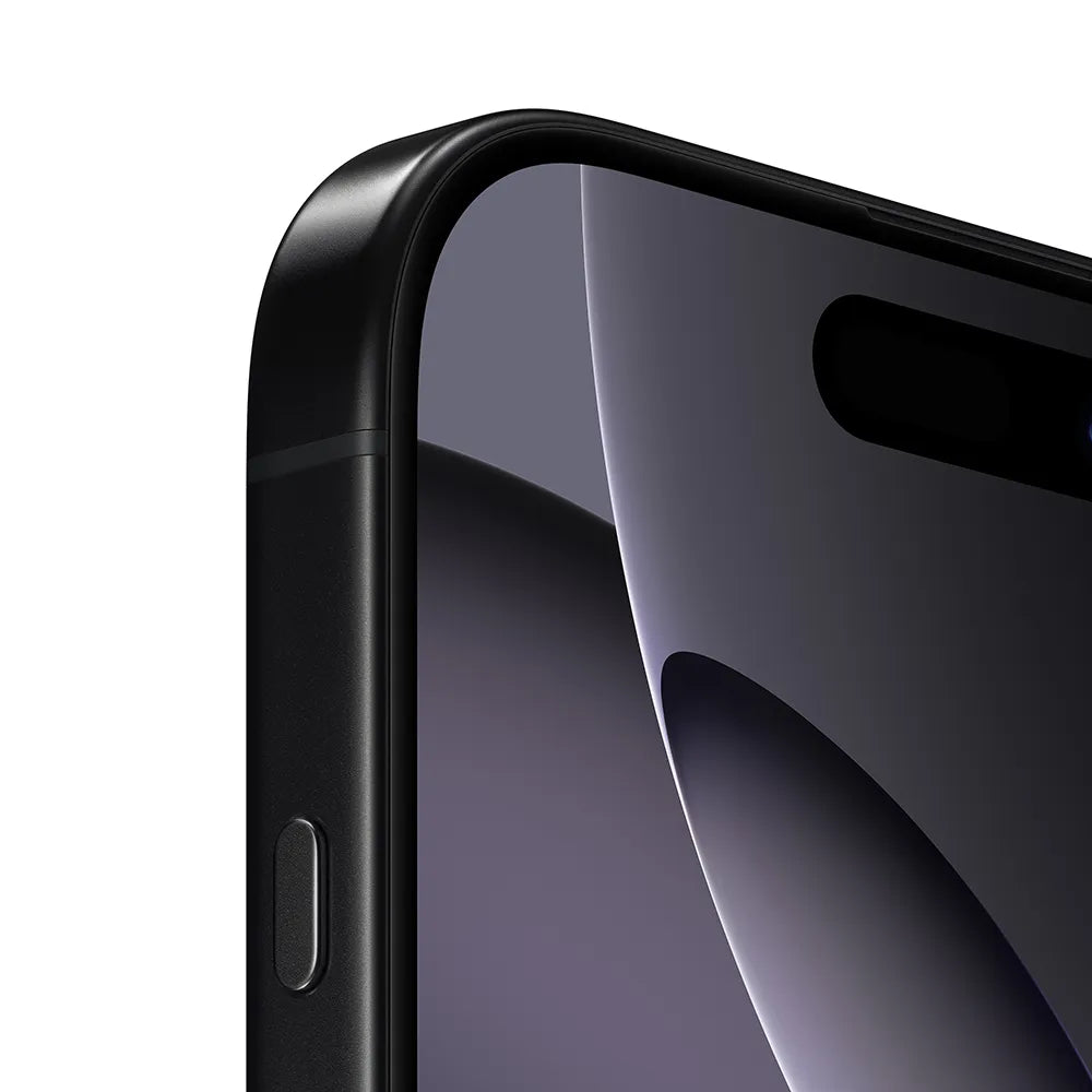 iPhone 16 Pro semi nuevo color titanio negro, vista frontal esquina – Nixblix Peru #Color_Titanio Negro