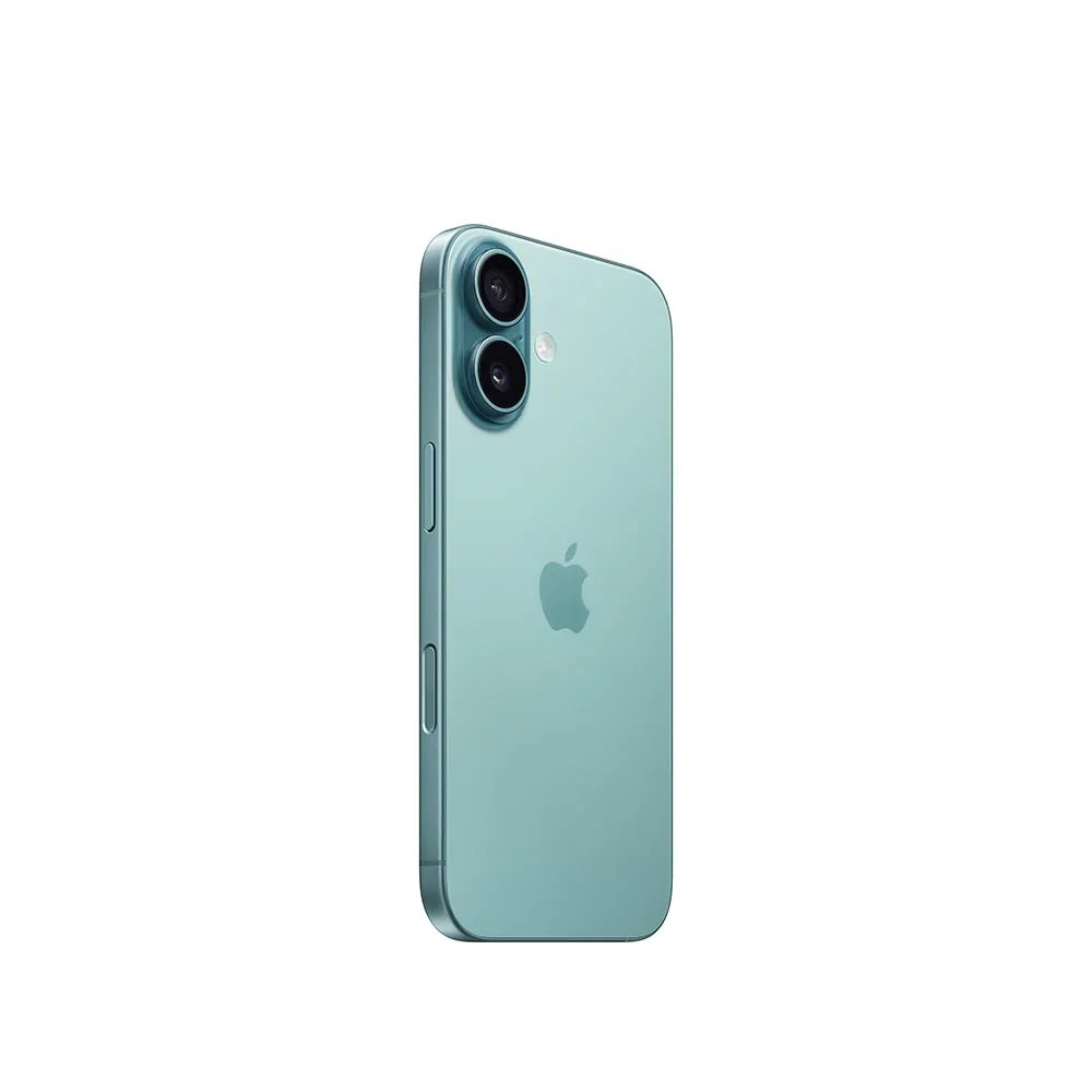 iPhone 16 semi nuevo color verde azulado, vista lateral – Nixblix Peru #Color_Verde Azulado