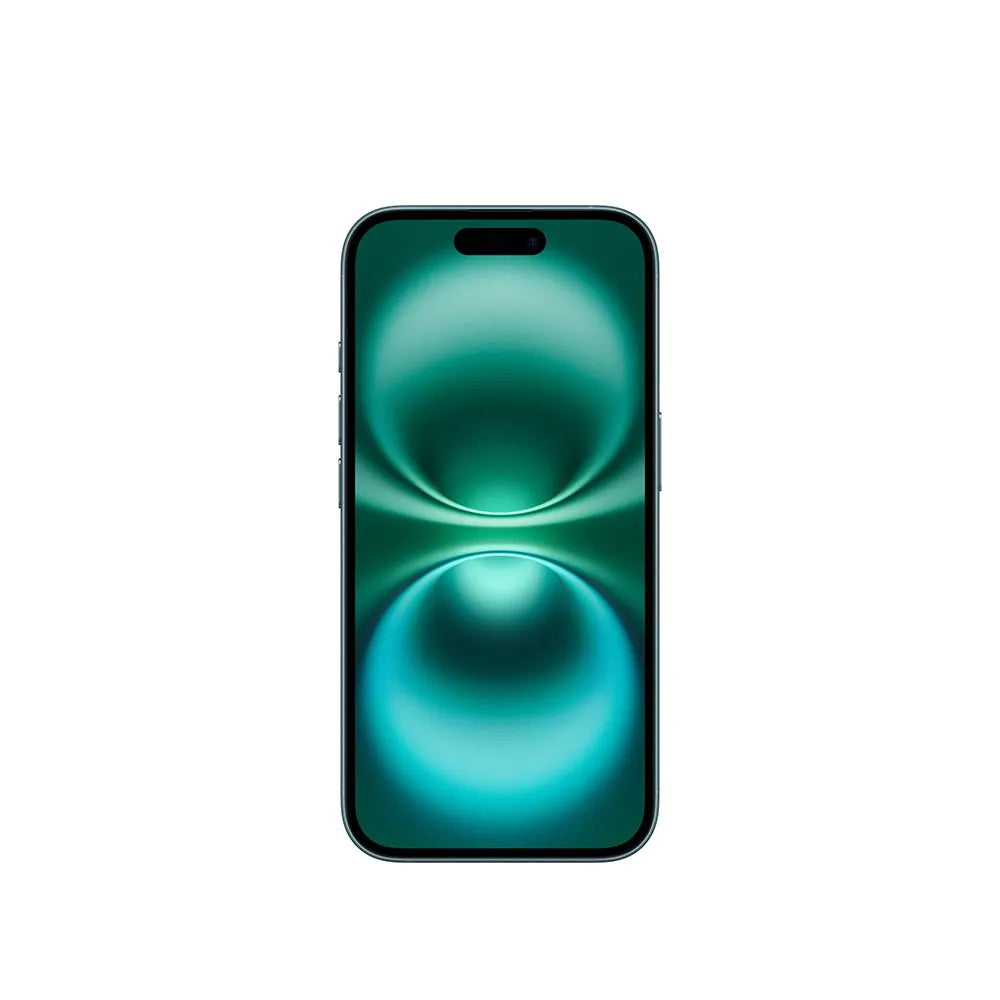 iPhone 16 semi nuevo color verde azulado, vista pantalla frontal – Nixblix Peru #Color_Verde Azulado